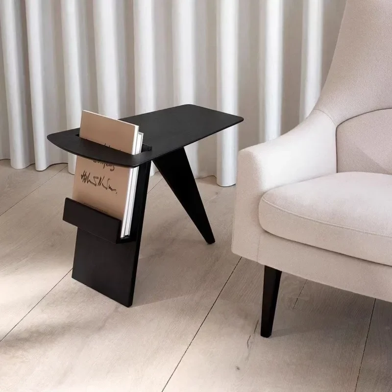 

Sofa Side Table Light Luxury Creative Narrow Coffee Modern Minimalist Seating Area Table Book Wood Side Table