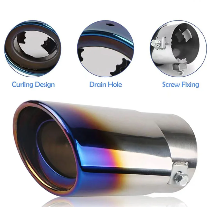 رأس كاتم صوت عادم السيارة من الفولاذ المقاوم للصدأ ، أنبوب خلفي ، أنبوب خلفي ، ملحقات السيارة ، الدراجات النارية والدراجات النارية ، تخفيضات كبيرة