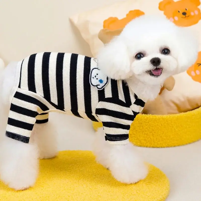 For Dogs Striped Princess Dress Puppy Skirt Small Medium Pet Clothing Elegant Four Legs Clothes Spring Summer Chihuahua Costume