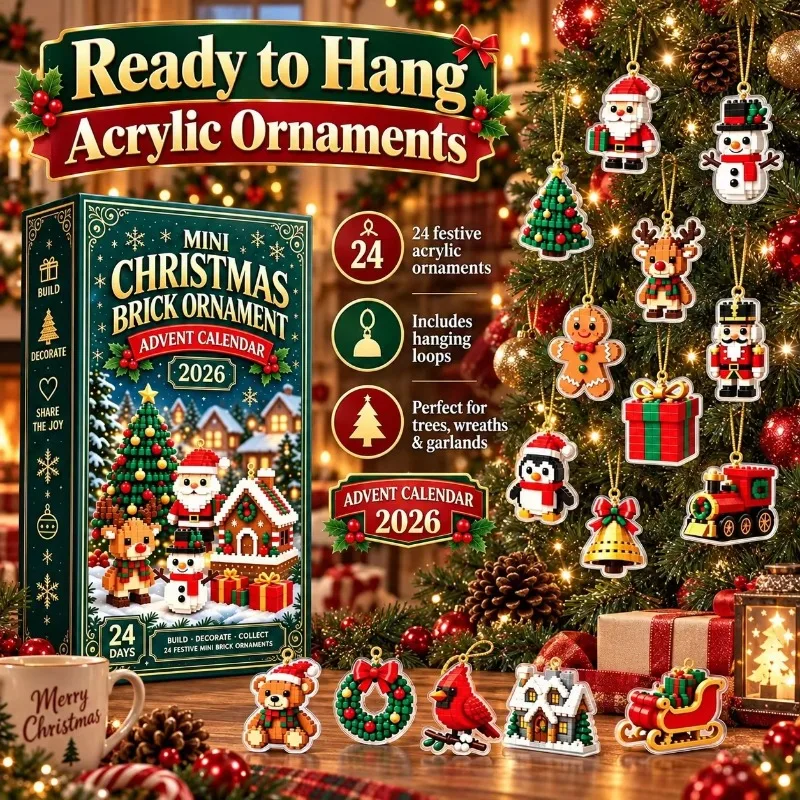2026 Christmas Advent Calendar 24 Day Countdown Mini Christmas Ornaments Mystery Box Holiday Decor Surprise Gift Collection