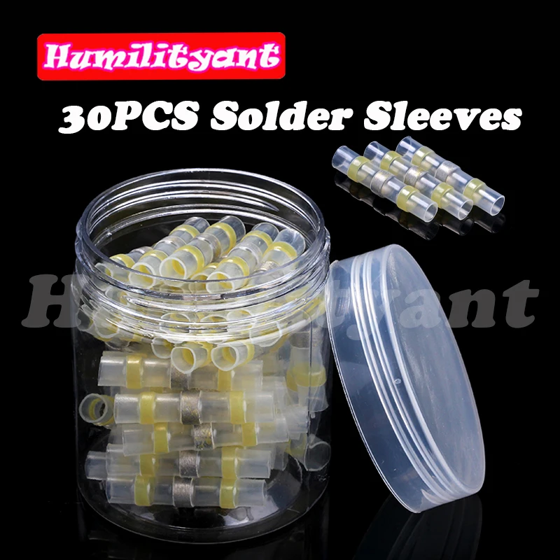 

30PCS Heat Shrink Soldering Terminals Seal Sleeve Butt Splice Tube Wire Connector Solder Connectors Terminal Kit