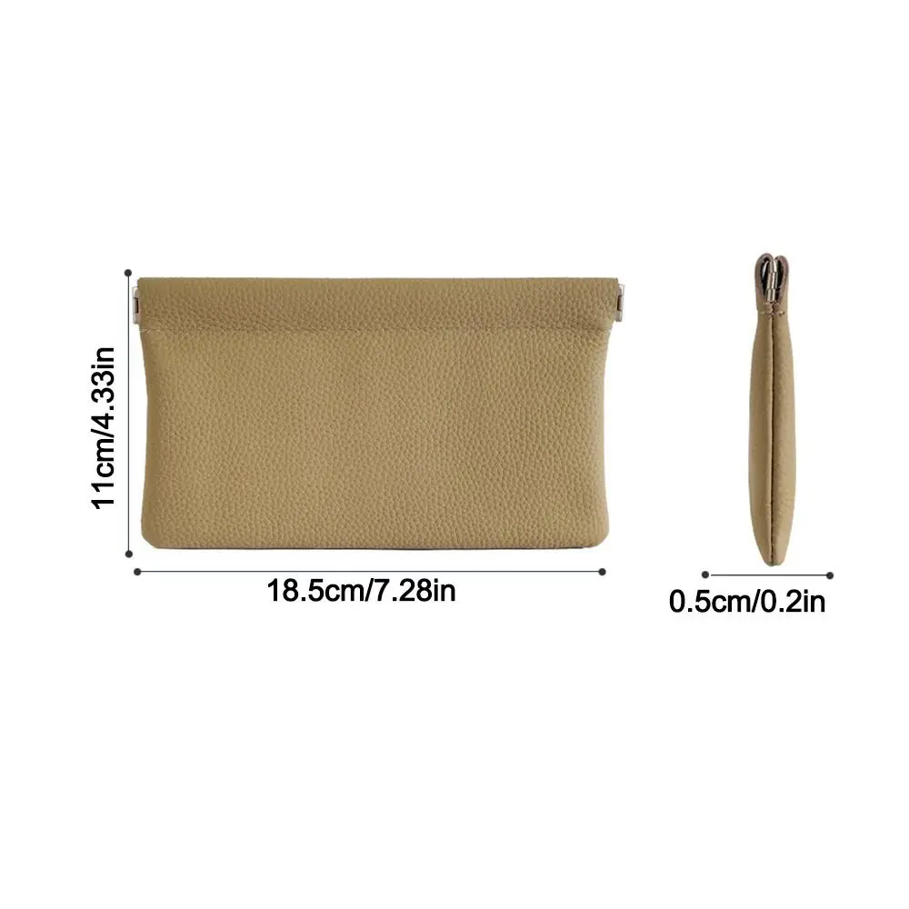 Portable PU Leather Wallet Ultra-thin Large Capacity Makeup Bag Automatic Closed Coin Purse For Women Lady Girl Gift