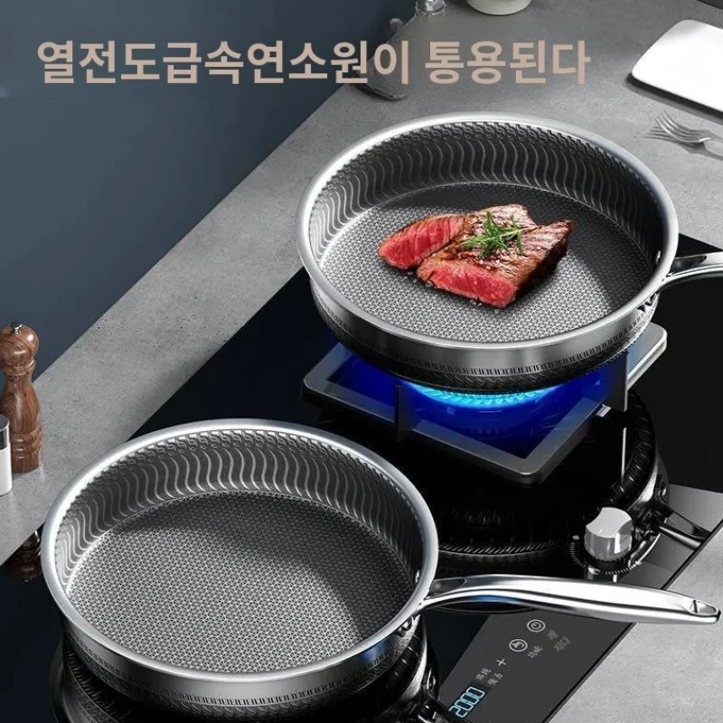 

Сковорода из нержавеющей стали 316, вок с антипригарным покрытием, сотовая газовая плита для стейка, кастрюля, индукционная общая кастрюля, кухонная посуда