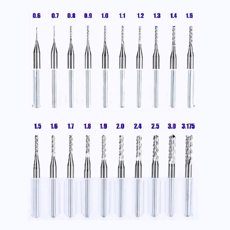 UCHEER 3.175/4/6mm Corn End Mill Carbide PCB Milling Cutter Engraving PCB Maching 3.175mm Router Bit CNC Milling Tools