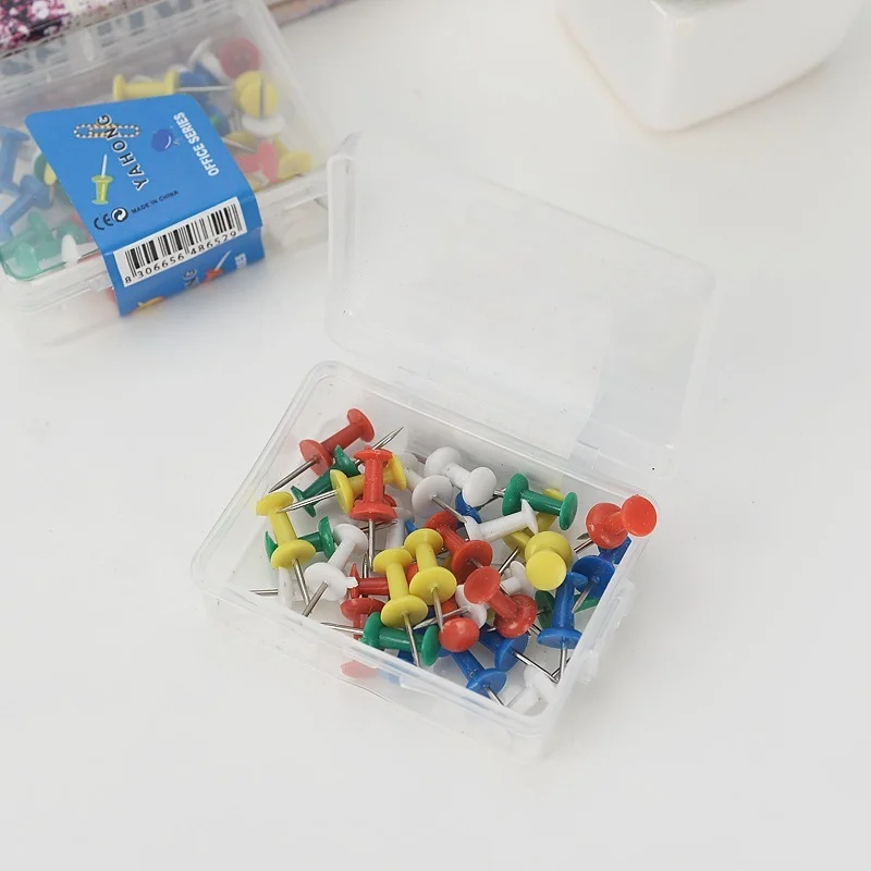 80Pcs ทำ Thumb Tacks Multicolor พลาสติก Tacks Push Pins Cork Board สำนักงานเครื่องเขียน