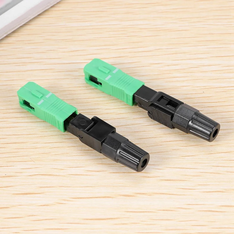 40 Stuks Sc/Apc Glasvezel Connector Ingebed Single Mode Component Glasvezel Snelkoppeling-Zwart + Groen