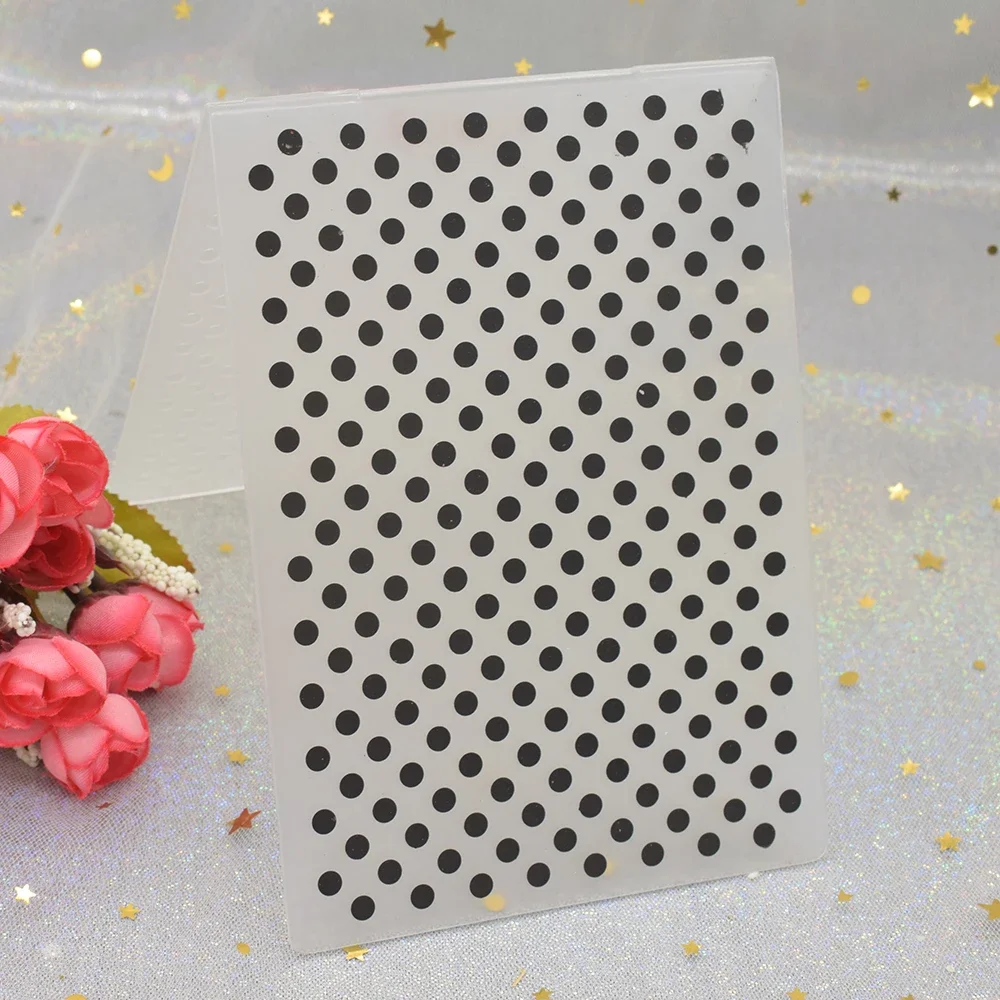 Dots Pattern 3D Embossing Folders for DIY Scrapbooking Card Making Paper Craft Plastic Template Stencil