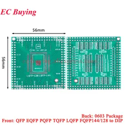 1-10Pcs QFP EQFP TQFP LQFP144 LQFP128 SMD Turn DIP Adapter PCB Pinboard SMT to DIP128/144 Converter 0.5mm Pitch IC Test Transfer