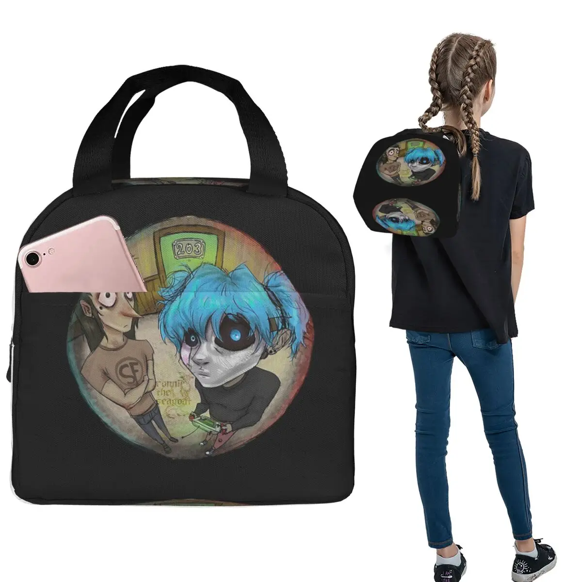 

Термосумка для обедов Sally Face Video Game для женщин и детей, портативная сумка-ланчбокс для еды