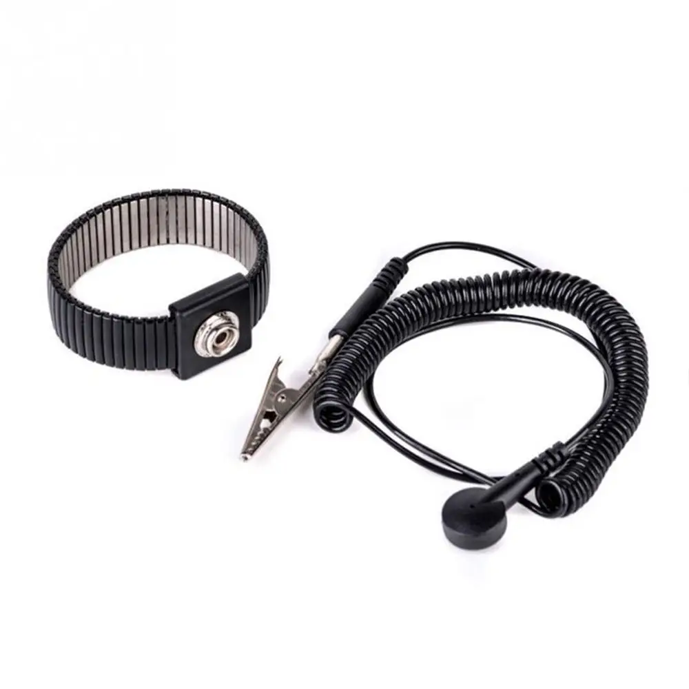 Electronic Black Bracelet Electricity Grounding Discharge ESD Anti Static Band Wrist Strap