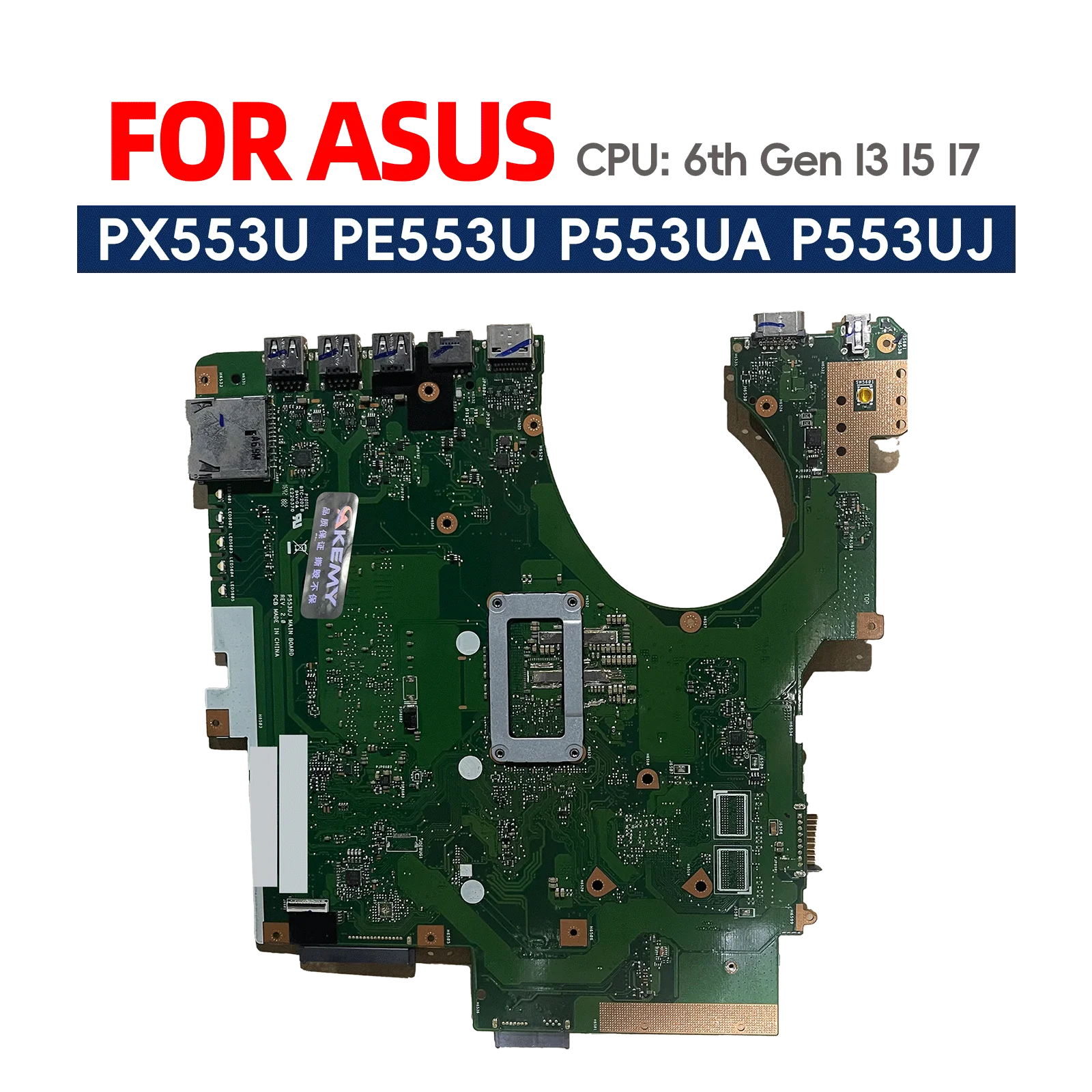 

For ASUS ProArt P553U P553UA P553UJ PX553U PE553U RPO553U Laptop Motherboard W/ I3 I5 I7 CPU tests OK