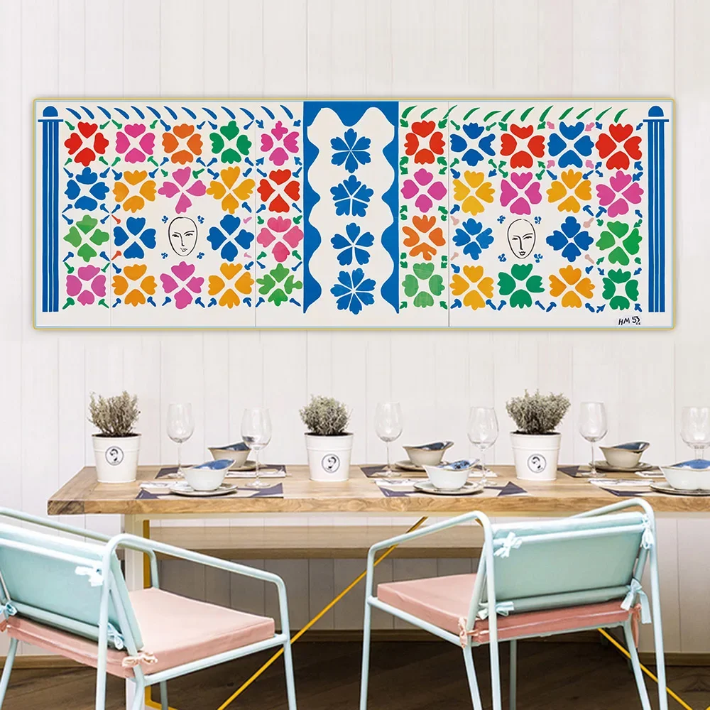 Henri Matisse《Large Decoration with Masks》Canvas Oil Painting Art Poster Picture Wall Hanging Decor Home Living Room Decoration