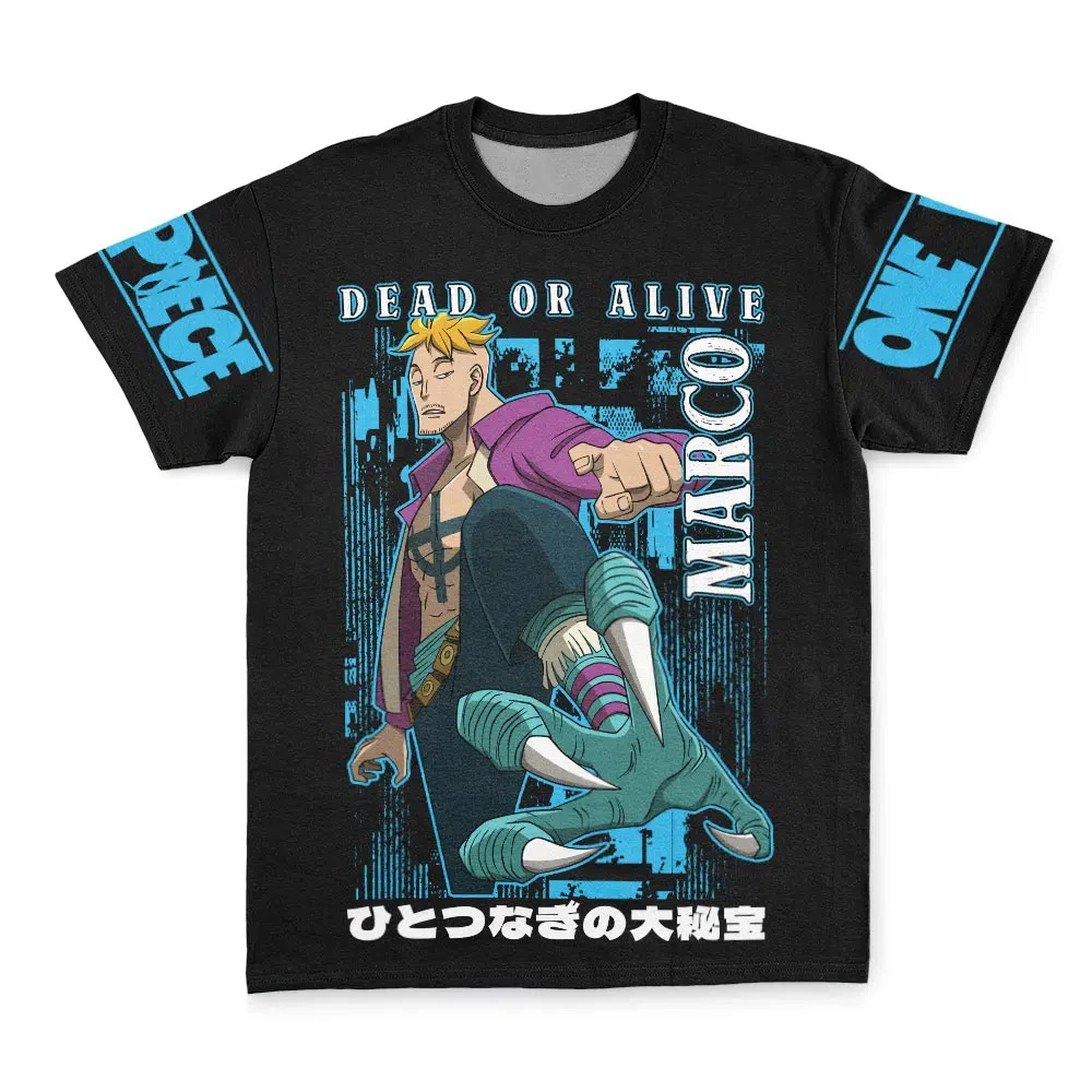 T-shirt Bandai Marco le Phénix Dead or Alive One Piece imprimé anime pour adultes et enfants, streetwear, été, séchage rapide, doux et léger