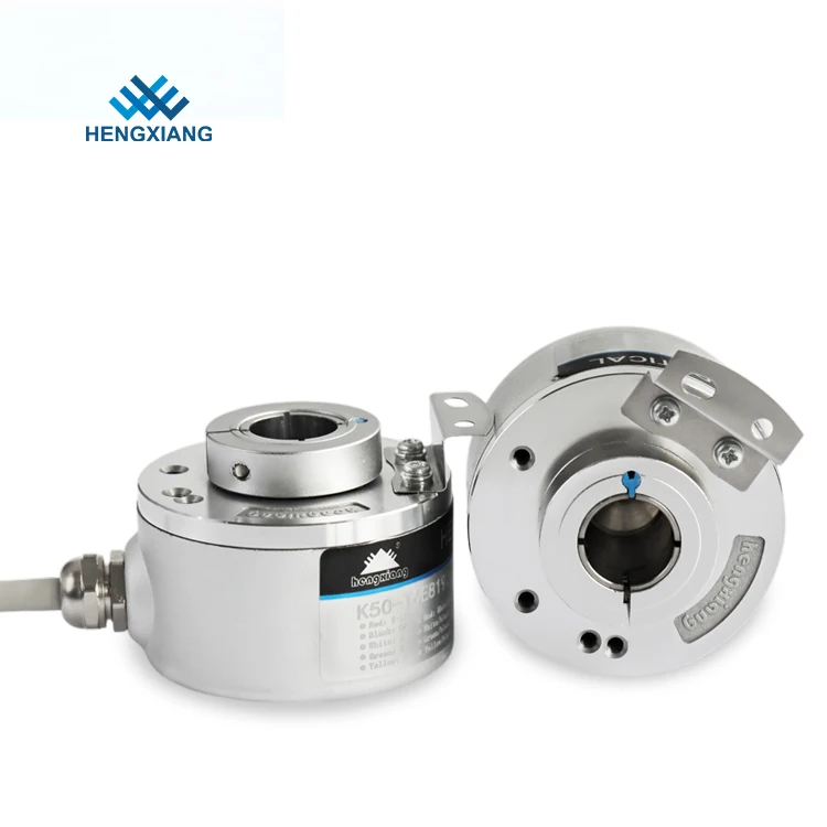 HENGXIANG Incremental Rotary Hollow Shaft Encoder K50-T6E600Q10D DC5-30V Other Output 600ppr Spring Plate Mounting Equal