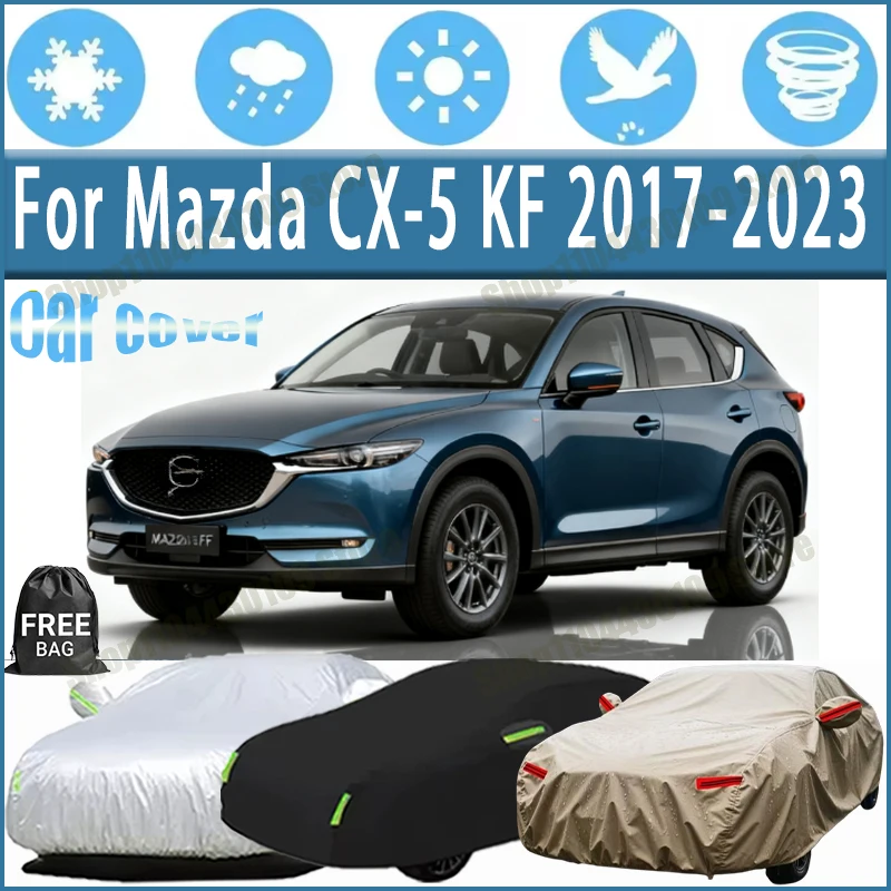 

For Mazda CX-5 KF 2017-2023 Car Cover Waterproof UV Protection All Weather Dustproof Snow Rain Cover 190T Polyester