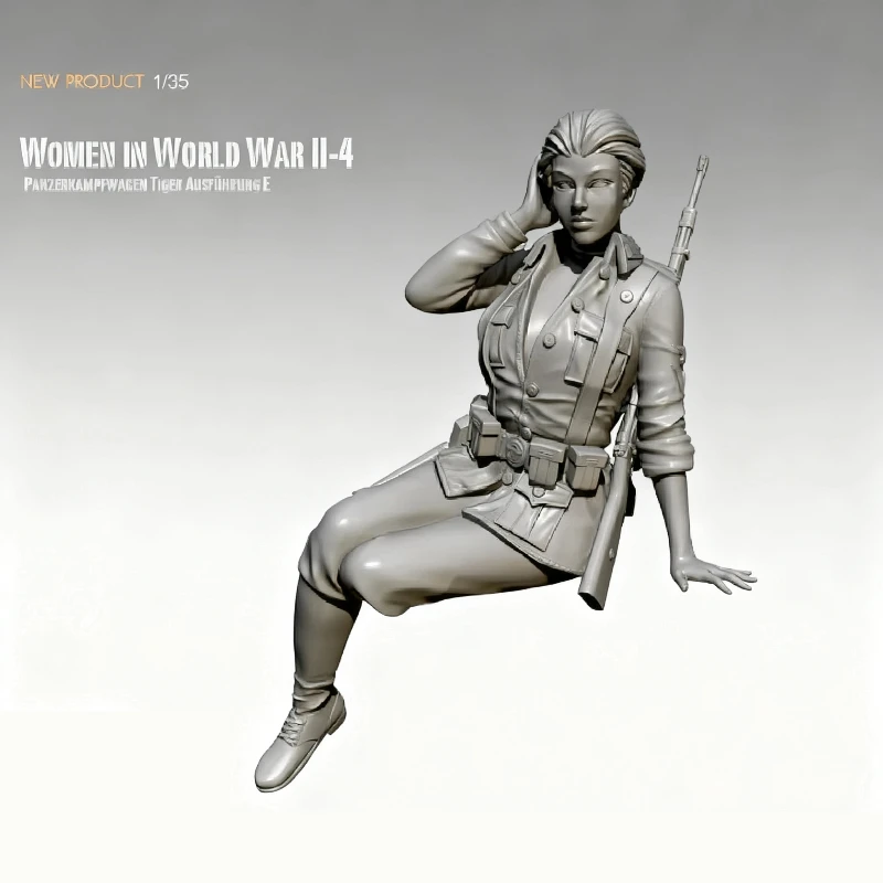 Figurine de soldats féminins en résine, Micro Miniature Gk, modèle blanc imprimé en 3d, jouet, Kit non assemblé et non peint, 1/35