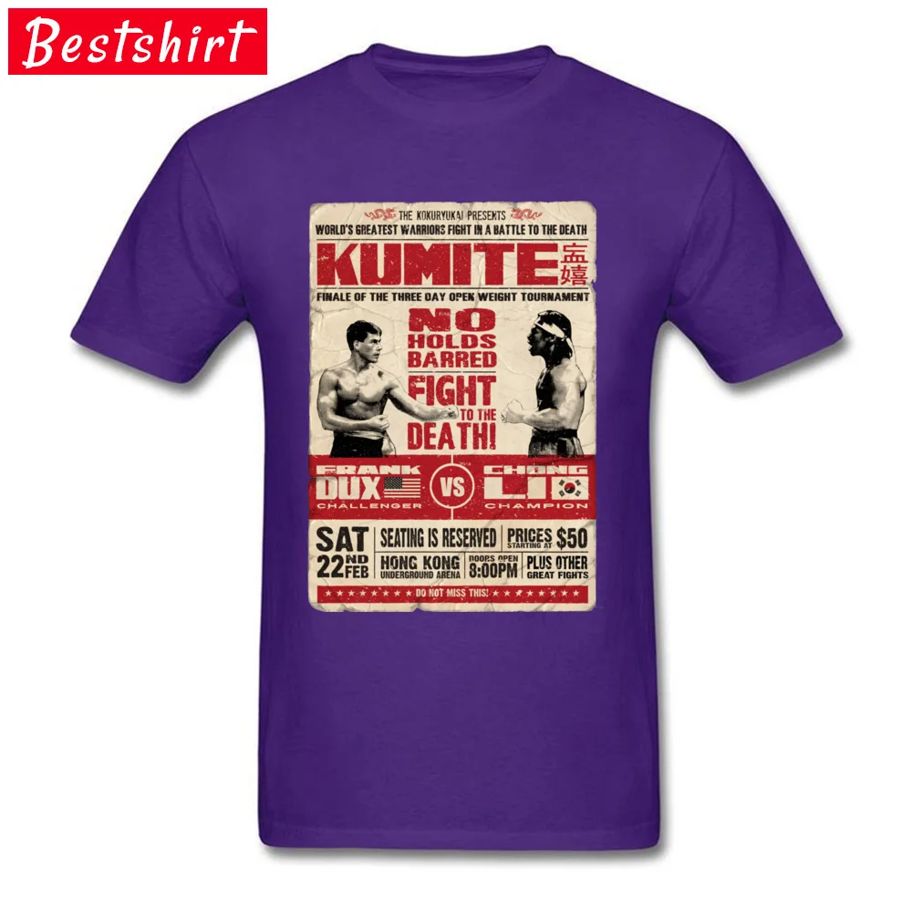 Kumite Poster Karate T Shirt Taekwondo Box Men Tshirts Vintage Style Print 3D T-Shirt Black 100% Cotton Men Top T-shirts