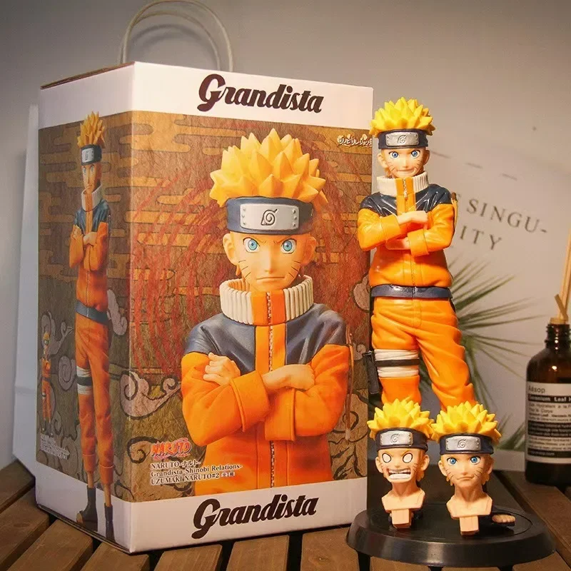 Bandai NARUTO Anime Figure Uzumaki Naruto Statue Collection Action Figures decorazione Desktop giocattoli di compleanno modello regali ciondolo