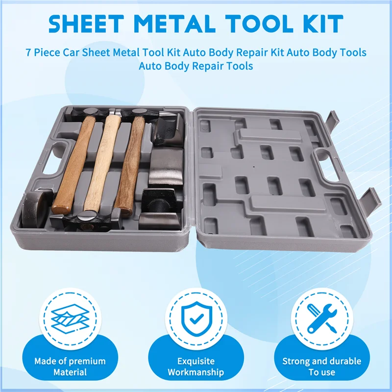 

QB-7 Piece Car Sheet Metal Tool Kit Auto Body Repair Kit Auto Body Tools Auto Body Repair Tools