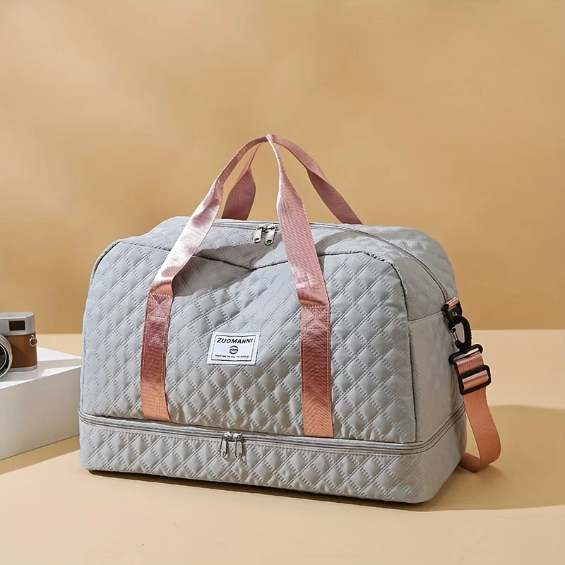 Lässige Nylon-Reisetasche, Große Kapazität für Sport- und Fitness-Aufbewahrung, Tragbare Weekender-Übernachtungstasche mit Mehreren Fächern – Detail 5