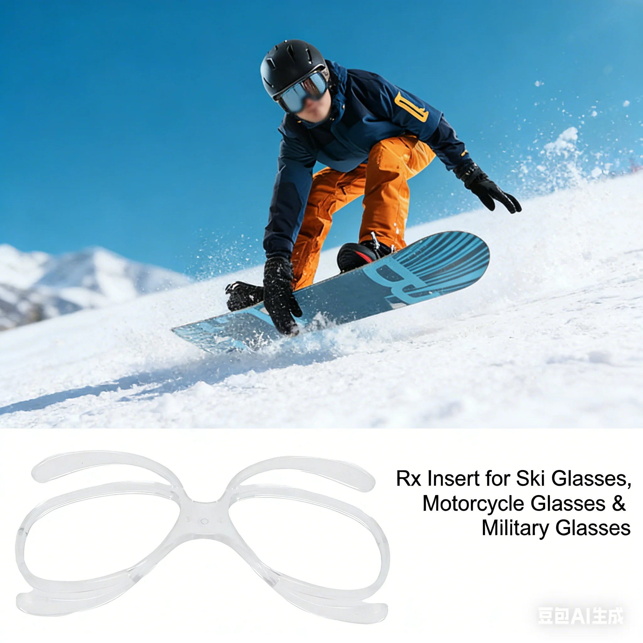 

Вставка для лыжных очков Оптический адаптер Гибкая оправа по рецепту Регулируемая вставка для зимних очков Зажим с зажимом Лыжные аксессуары