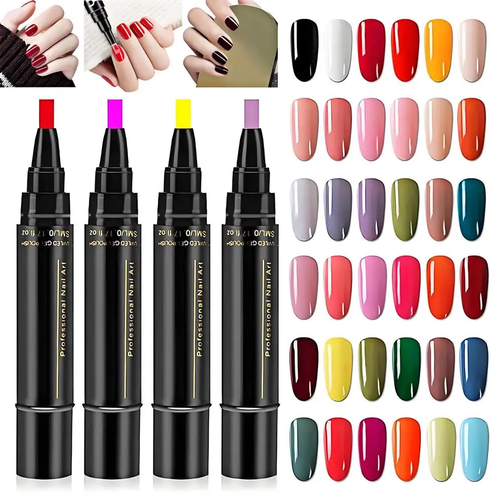 Easy Application Nail Pen Quick Dry Nail Polish Pen Portable 3-in-1 Nail Polish Pen Set for Quick Drying Uv-free for Home