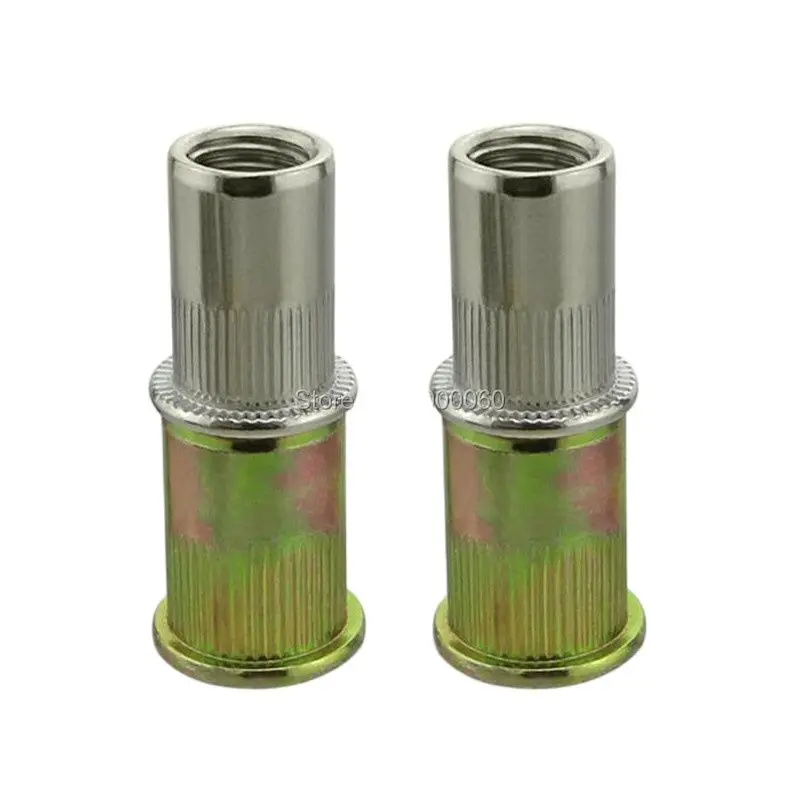 Stainless Steel 304 A2 резьбовые заклепки Knurled Body Flat Head Insert Threaded rivets 100pcs/lot