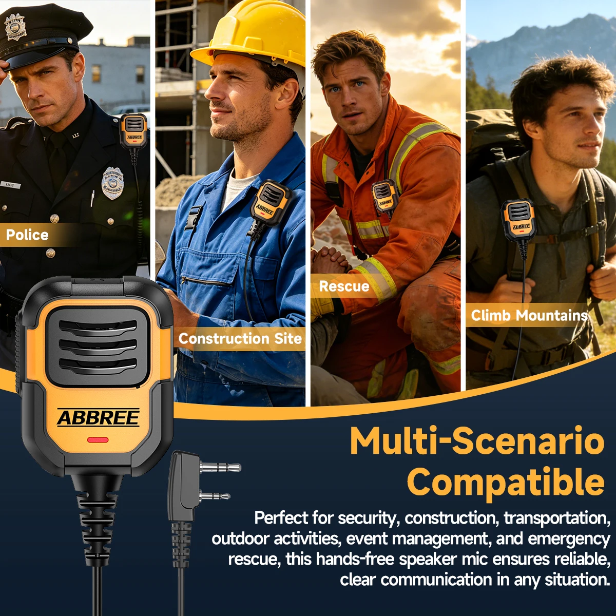 Baofeng Walkie Talkie Lautsprecher Mikrofon Wasserdicht Dual PTT Handheld Mikrofon Für UV5R UV-21 Pro Zwei Weg Radio QuanSheng UV-K6 UV-K5 – Detail 25