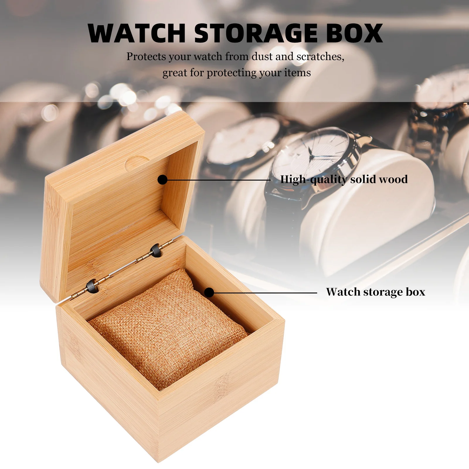 

5pcs 5 Pack Watch Storage Boxes Strap Case Wood Men's Bracelet Holder Band Organizer for