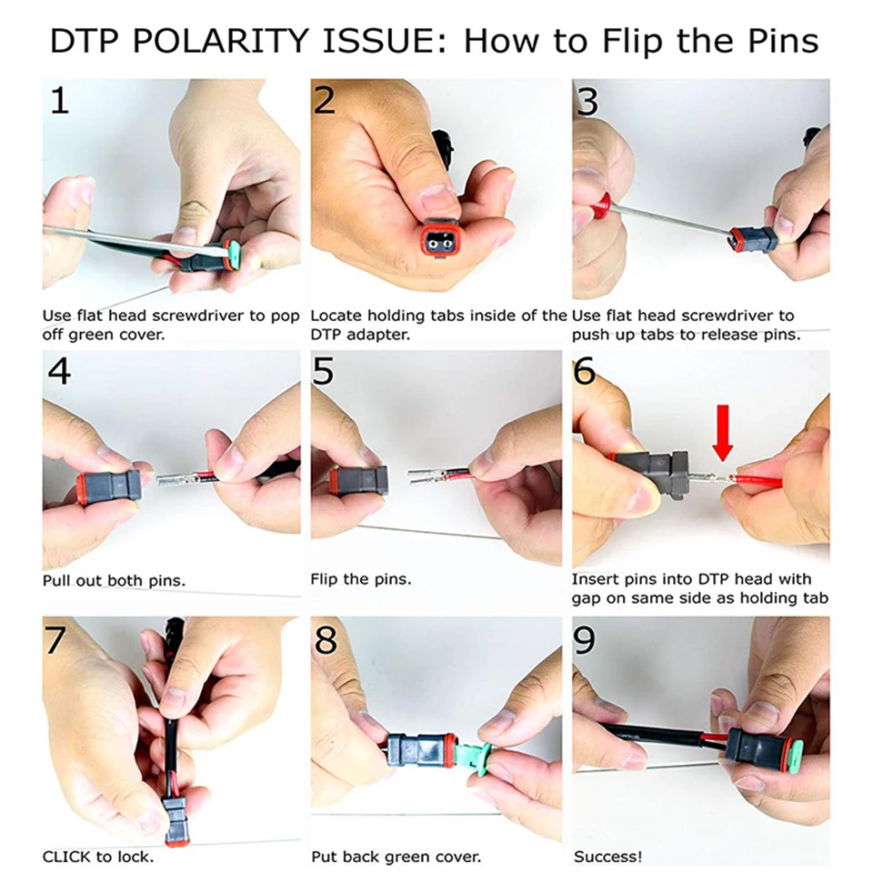 9005 9006 H11 to Deutsch DT DTP 2 pin Connectors Kit Wiring Harness for Fog Converter LED Work Light Bar Retrofit Socket Adapter