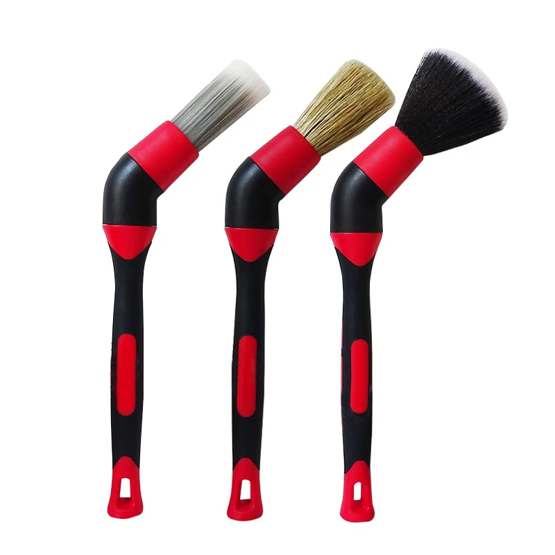 

Car Detailing Brush Car Washing Details Cleaning Brush 3-piece Set of Boxed Bristle Hair Sharpening Silk Soft PP Silk Car Wash