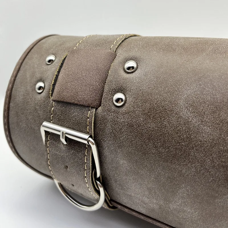 Universal Retro Motorcycle Electric Bike Hanging Bag Modified Leather Waterproof Handlebar Bag Tool Storage Pouch for Motorbike