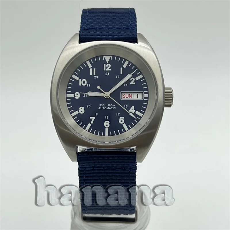

Автоматические мужские часы для дайвинга 36/39 мм, механизм NH36, двойное куполообразное стекло с покрытием, синий, черный, белый циферблат, нейлоновый ремешок, зеленая люминесцентная подсветка.