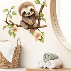 1Pc Cartoon Sloth on Branch Cute Animal Wall Stickers Kids Room Wall Decals Living Baby Room Decor Bedroom Child Home Decoration