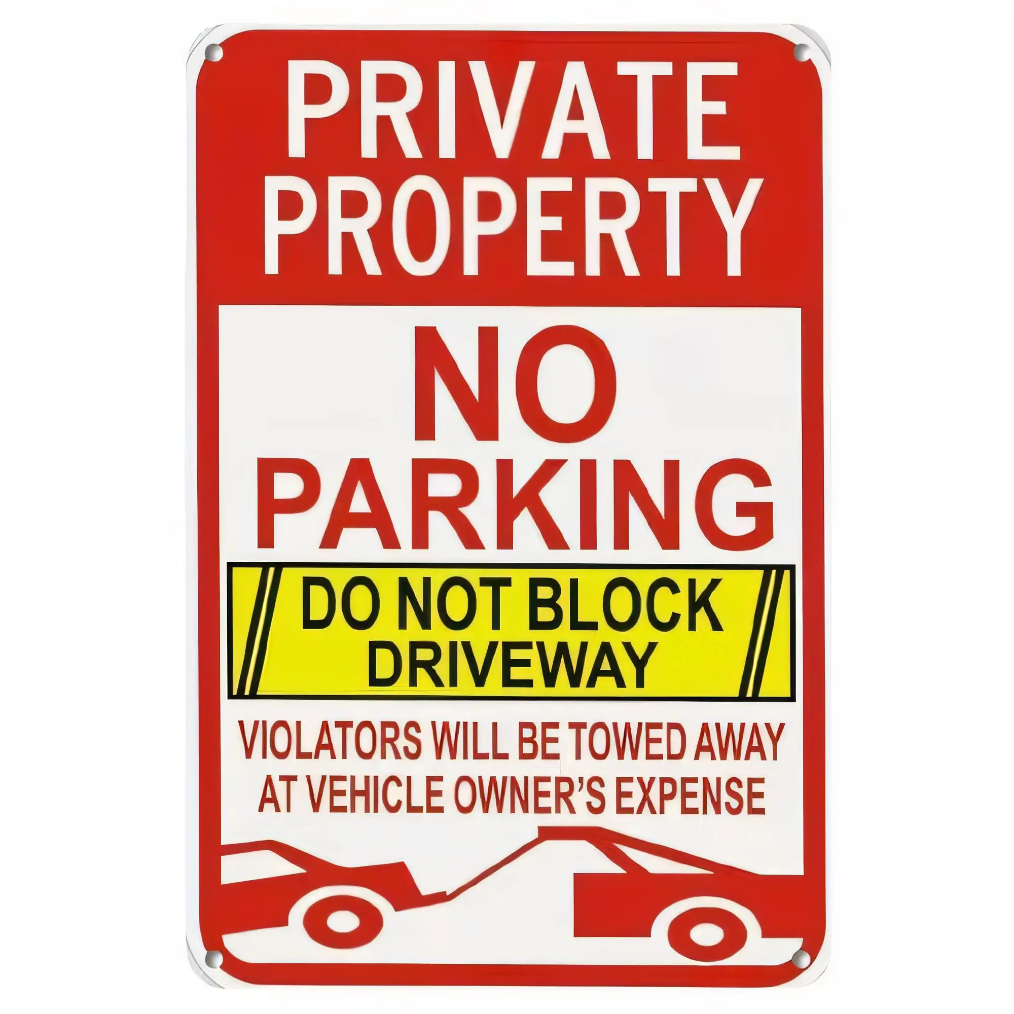 Tin Sign Private Property No Parking Do Not Block Driveway Warning Metal Sign Vintage Garage Wall Decor   Retro Warning Plate fo