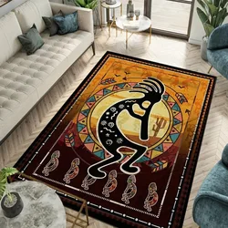 1pc Vintage Kokopelli Pattern Area Rug Stain Carpet Suitable for Living Room Bedroom Laundry Machine Washable Home Room Decor