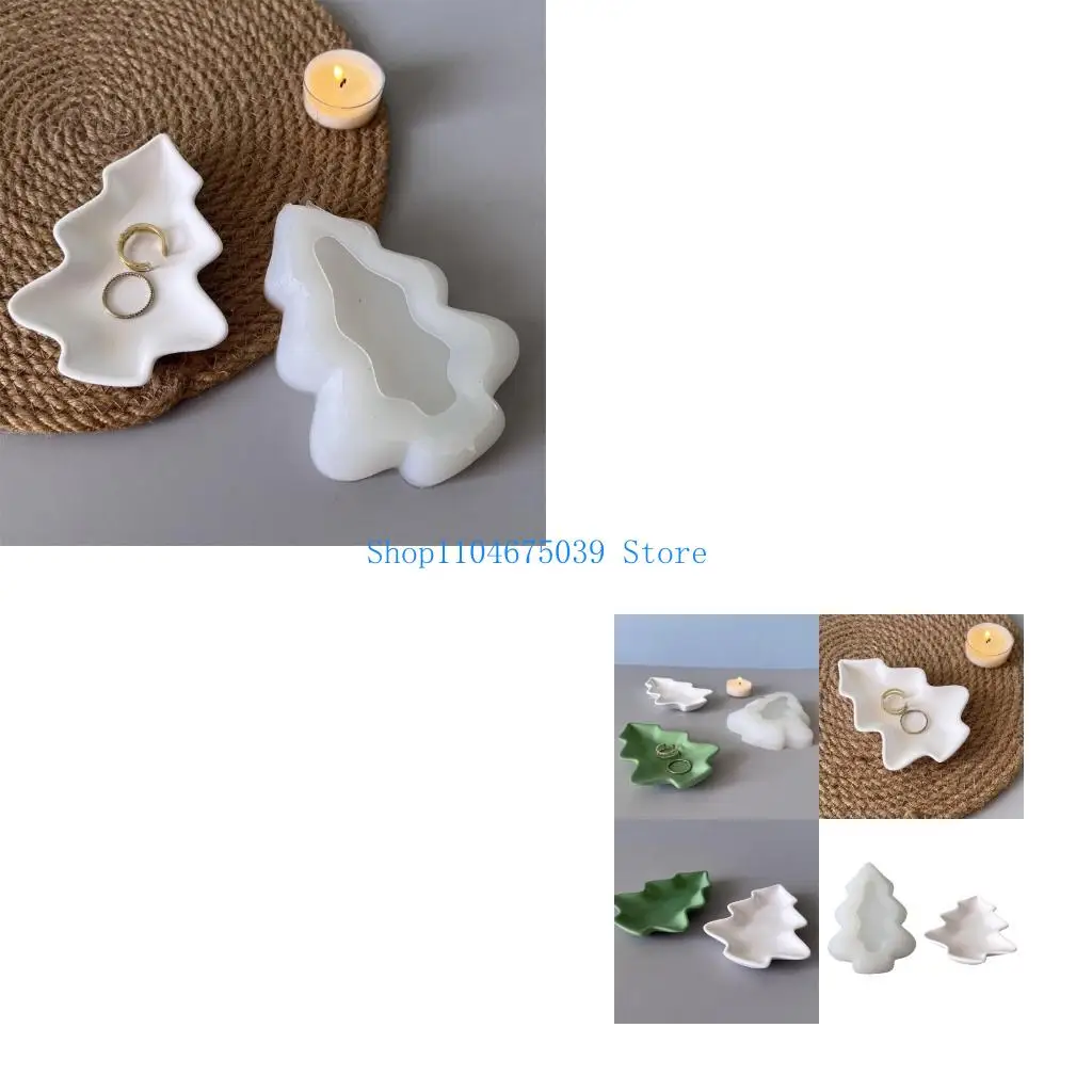 

5asd Holiday Tree Silicone Dish Mold Crafting Plaster Chocolate Resin Making Supplies