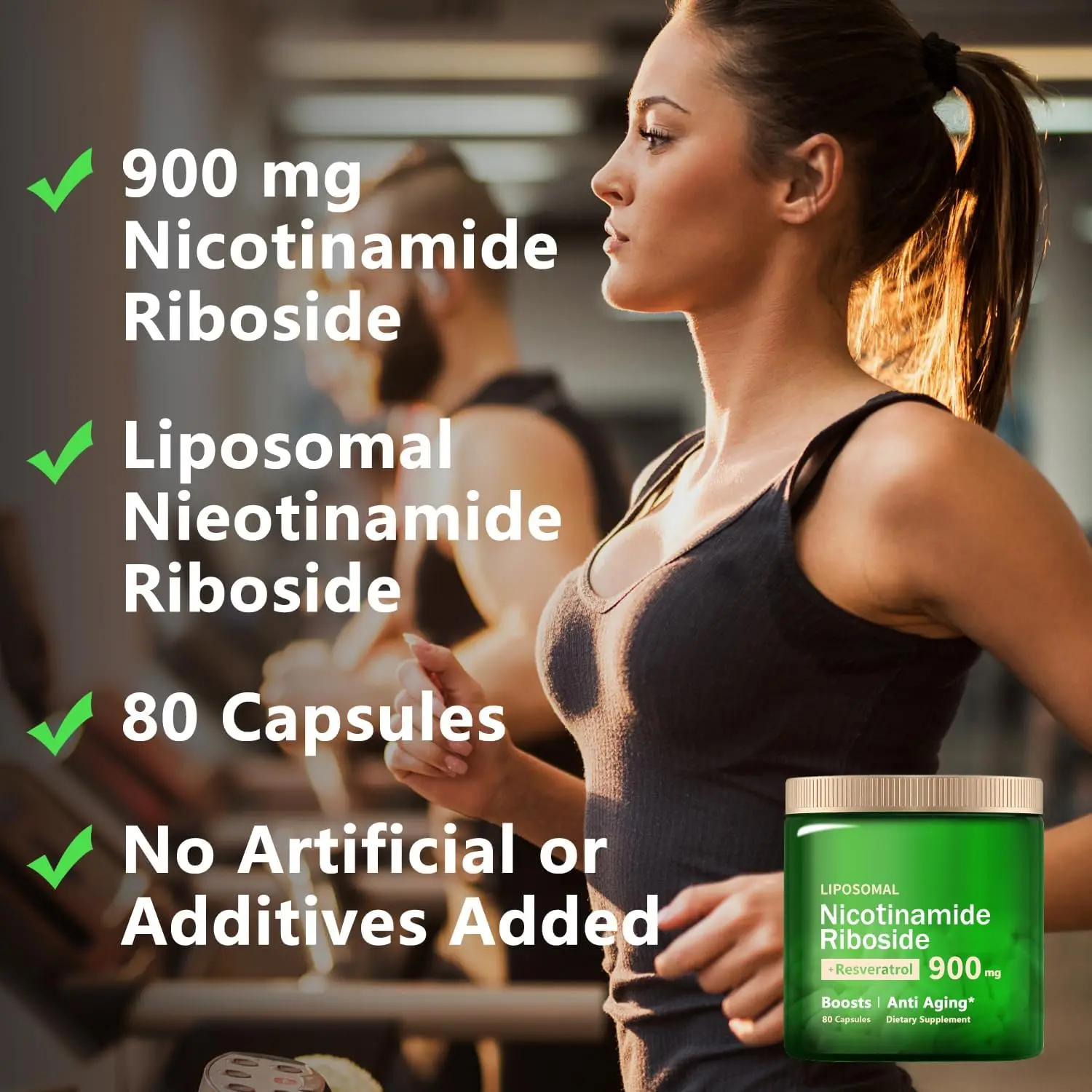 Nicotinamide Riboside Resveratrol,Supplement with Nicotinamide Riboside,Riboside Resveratrol, Supplement for Energy, Focus.