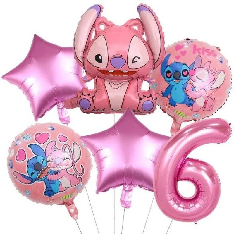 Disney Stitch Angel Lilo i Stitch animacja urządzenia peryferyjne uroczy dziecięcy układ sceny przyjęcia urodzinowego zestaw balonów o specjalnym kształcie