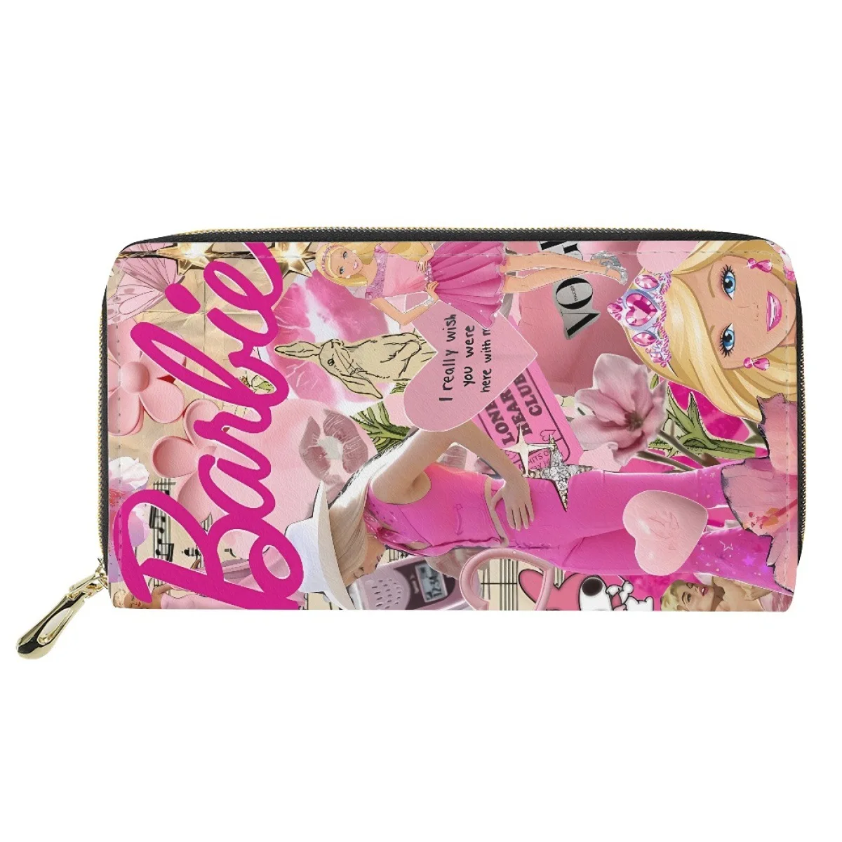 Barbie portamonete Anime Fashion Pattern portafoglio lungo in pelle Pu fai da te per le donne Fashion Ladies portacarte portatile Organizer regali