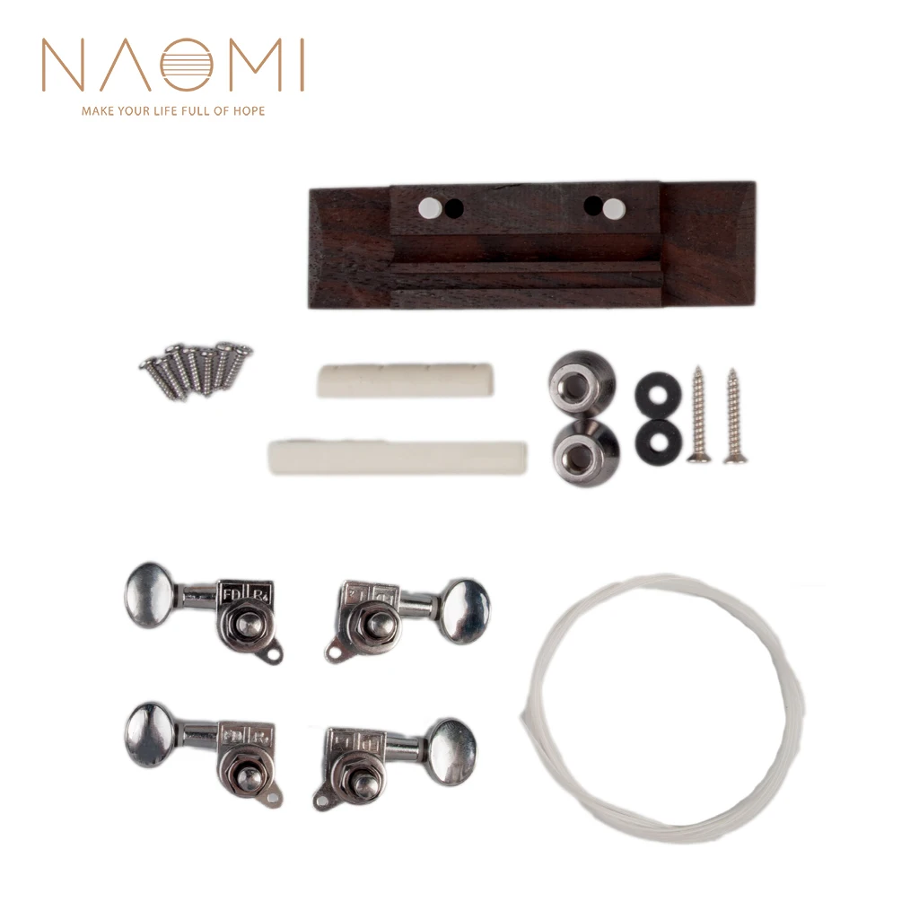 

NAOMI 23Inch Concert Ukulele Pegs String Bridge Nut For Unfinished Ukulele For Ukulele Luthier DIY Ukulele Parts Accessories Set