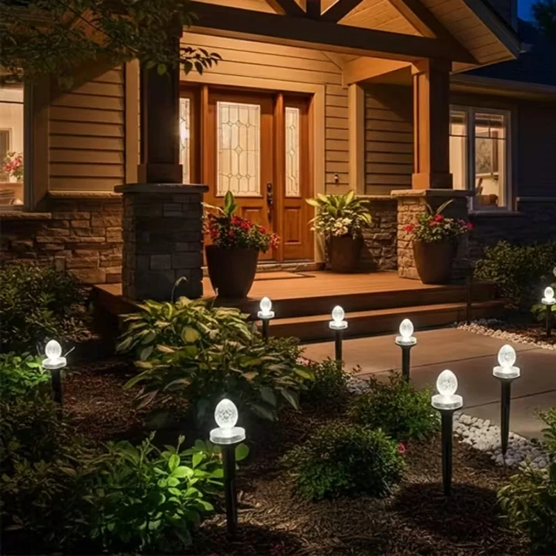 New Solar Garden Lamp, 20 LED Solar Decorative Lamp, Olive Color Lamp, 8 Flashing Lighting Modes, Warm Color/White Light, Outdoor Solar Landscape Lighting, Suitable for Gardens, Lawns, Gardens, Villas, Camping, Christmas Gifts, New Year Gifts - view 4