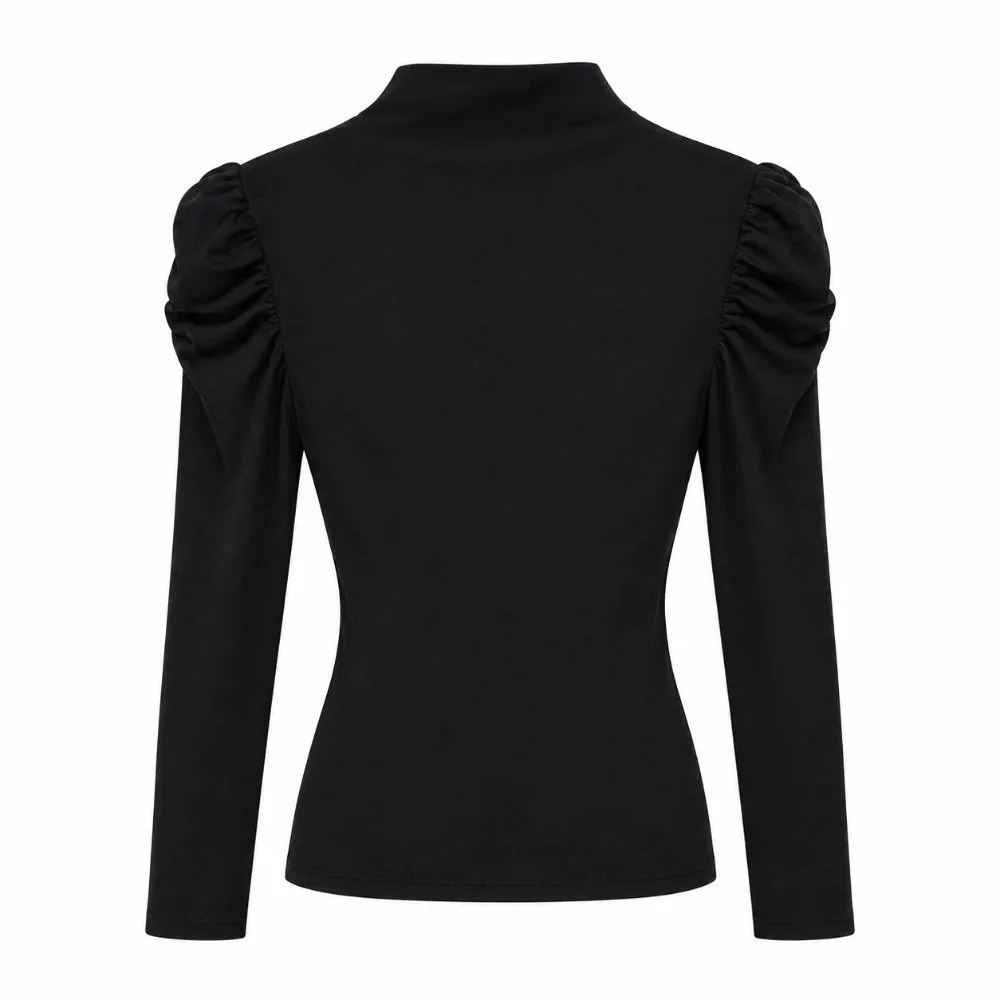 Comfortable Slim Fit High Neck Base Shirt Bubble Sleeve Inner Wear Women's T-Shirt Long Sleeve Top Daily Casual