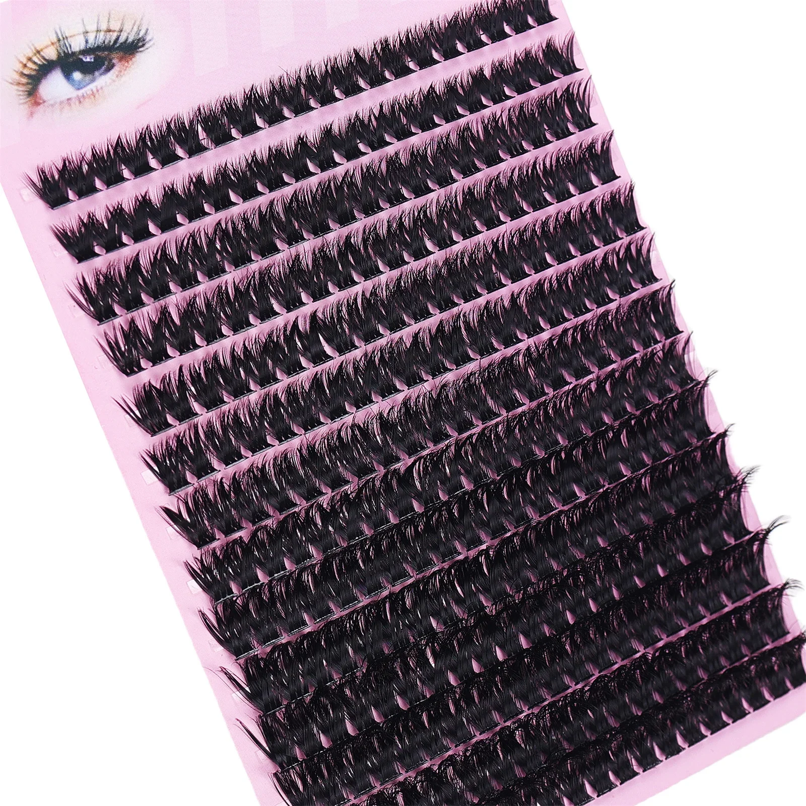 280 Stück 80D gefälschte Wimpern D Curling Wimpern Cluster DIY dicke individuelle Wimpernverlängerungen 8–16 mm dichte Volumen-Cluster-Wimpern – Detail 2