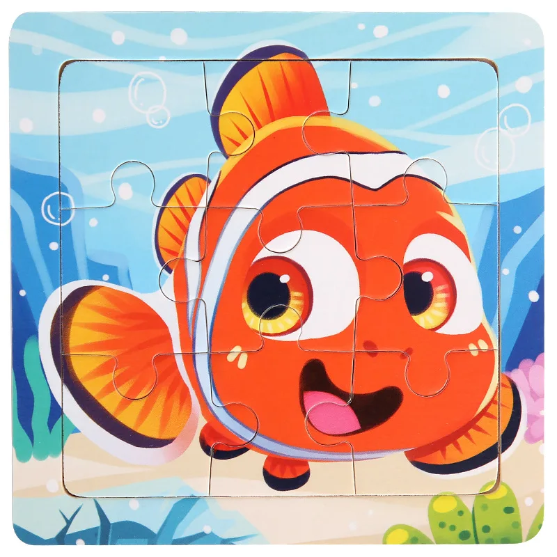 유아 만화 나무 퍼즐, 유치원 교육 장난감 세트, 소년 소녀용 동물 퍼즐, 2, 3, 4, 5 세 유아용 퍼즐