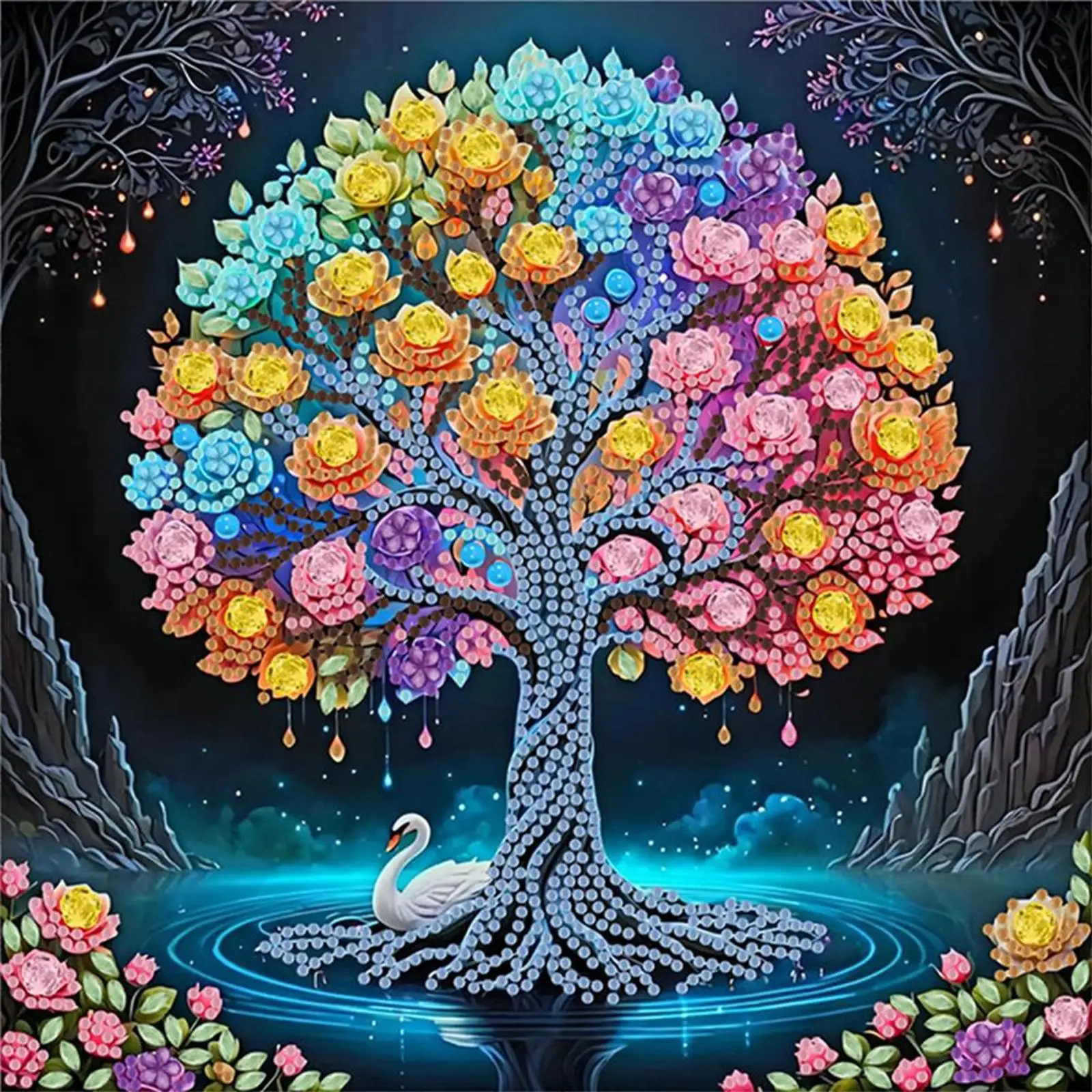 

Набор для алмазной вышивки «Дерево» (4 шт.), 30x30 см, для домашнего декора