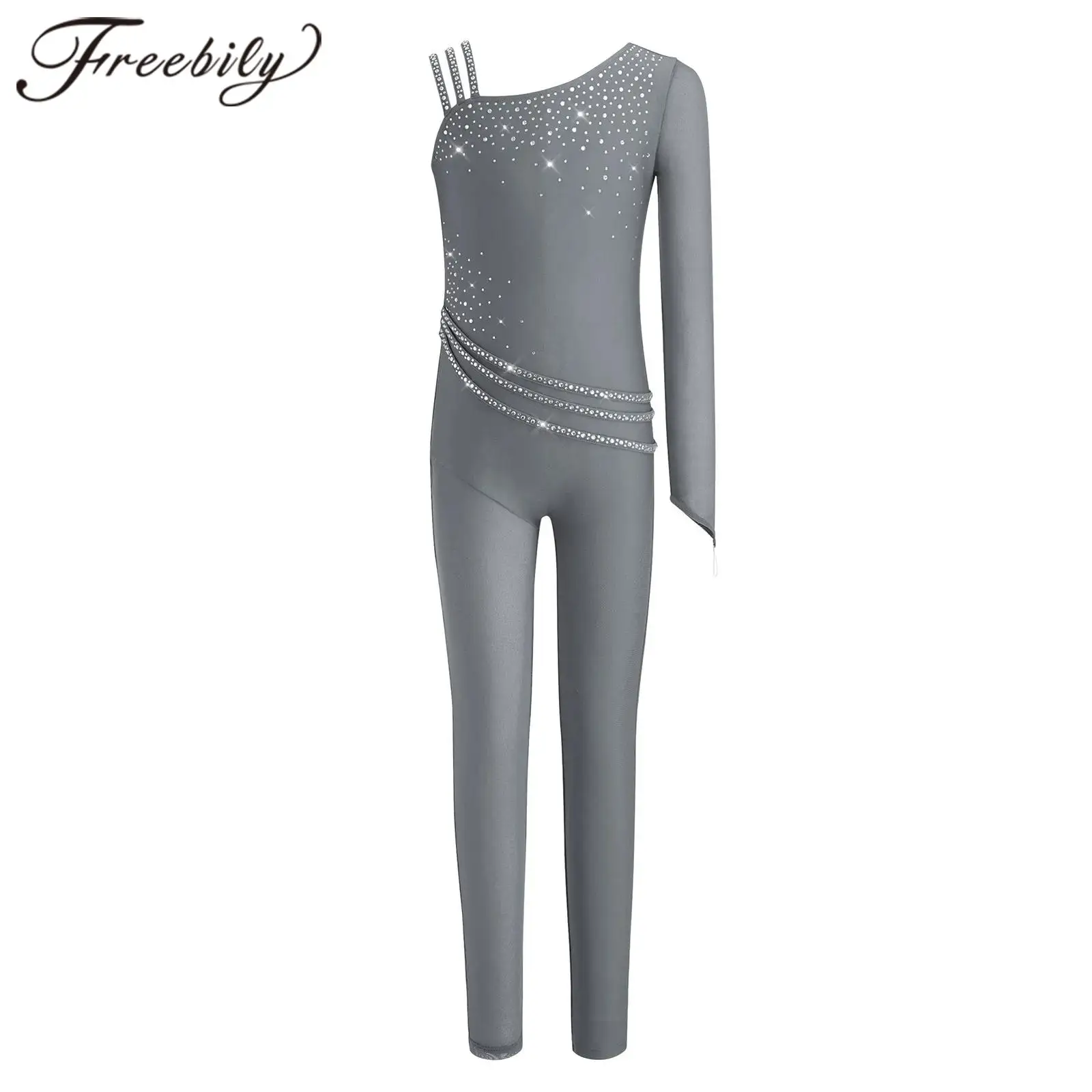 

Купальник для фигурного катания со стразами, балетный комбинезон, детский костюм для акробатики, гимнастический боди для девочек