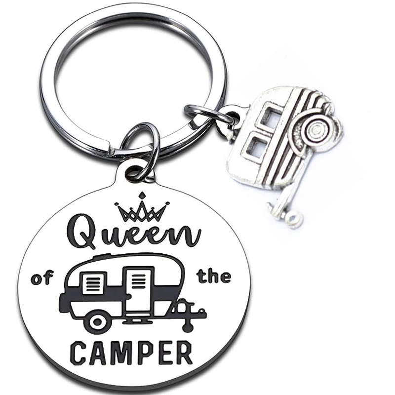 Camper Gifts Happy Camper RV Accessories for Camping Lovers Travel Trailers Vacation Outdoor Gifts Camper Keychain Camping Stuff