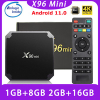 X96 Mini Android 11.0 Smart TV Box Amlogic S905W Quad Core 2GB+16GB Media Player 2.4G/5G Wifi X96mini 4K Set Top Box TV Receiver