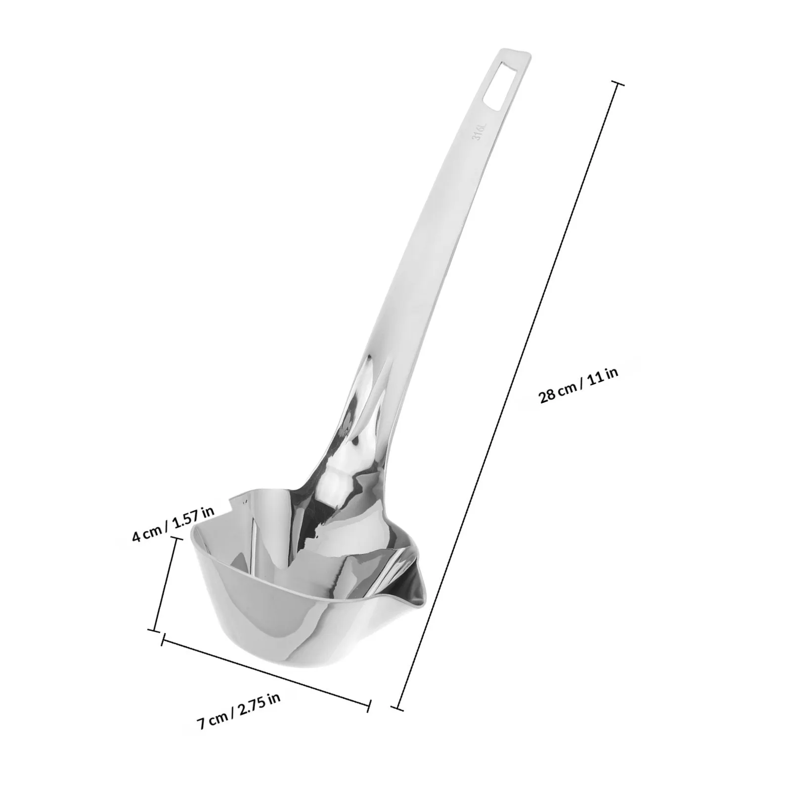 Heavy Duty Stainless Steel Oil Strainer Ladle with Pour Spout Ergonomic Grip for Soup Broth Gravy Fat Separation Skimmer Hot Pot